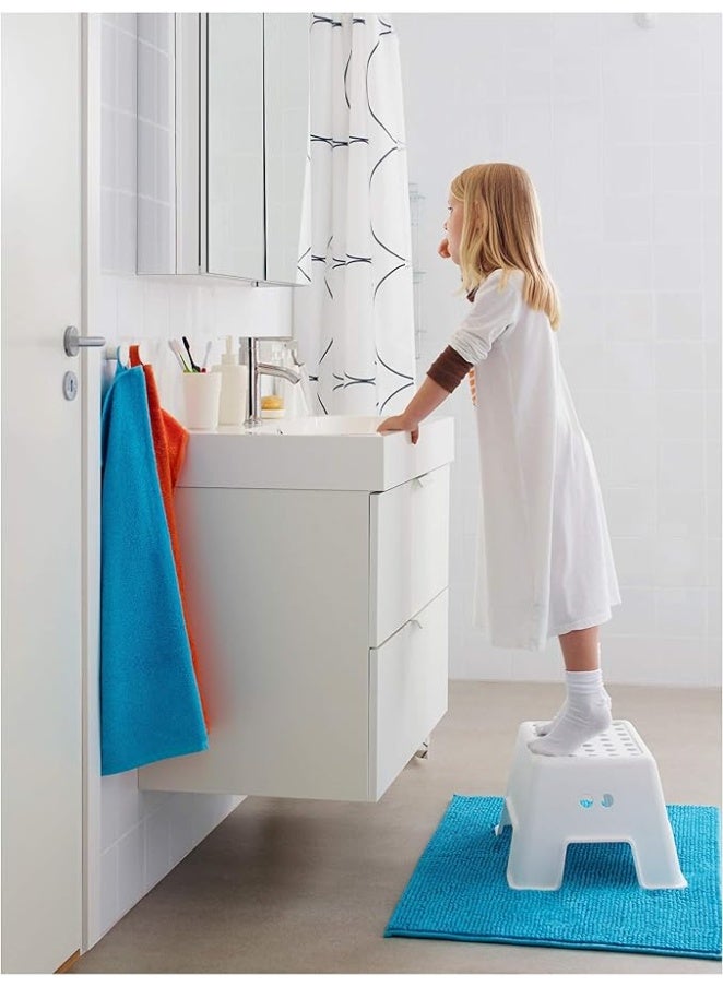 كرسي حمام بولمن مانع للانزلاق، 44 × 35 × 25 سم، يتحمل وزنًا يصل إلى 150 كجم، أبيض - Image 2